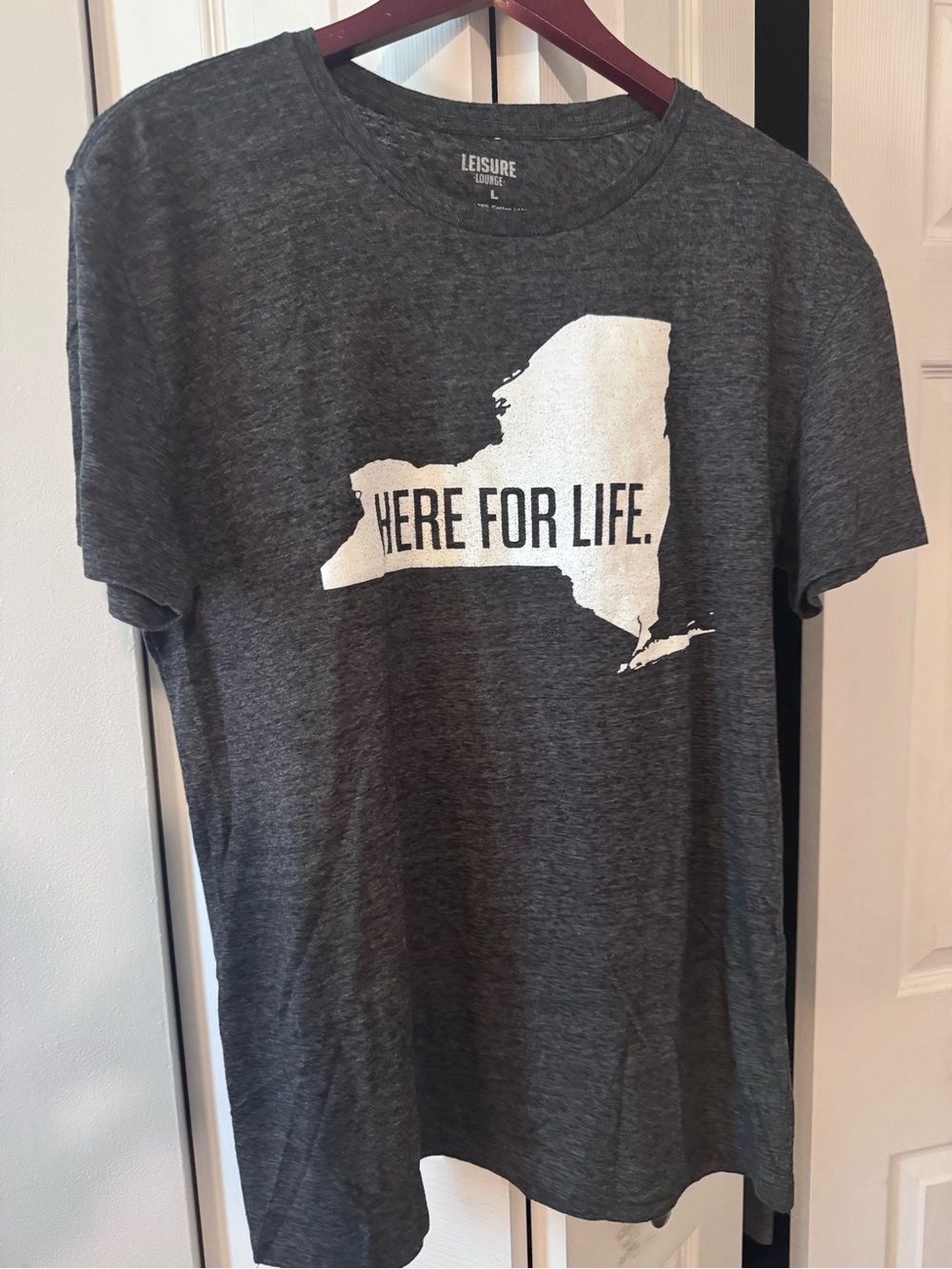 Men's 'Here For Life' Short Sleeve T‑Shirt - Charcoal